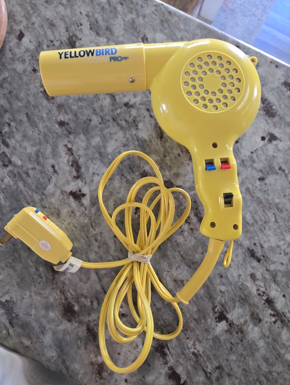 Conair Pro Yellow Bird Hair Dryer Vintage Salon Blow Dryer
